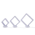 10Pcs PE Film Jewelry Storage Box 3D Packaging Case Free Stand Floating Frame Membrane Ring Earrings Necklace Display Holder TAVEN System LLC