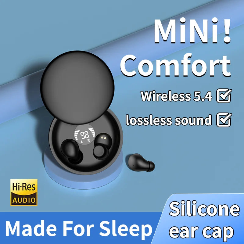 SK26 Bluetooth 5.4 Wireless Earphones Small Earbuds Sleeping Sport Invisible Headphones Bass Sound Quality Headset Sliding Cover TAVEN System LLC