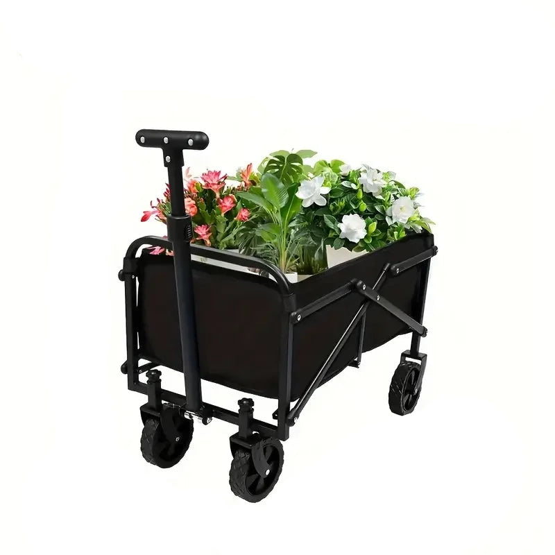 Collapsible foldable wagon cart with all terrain wheels for beach