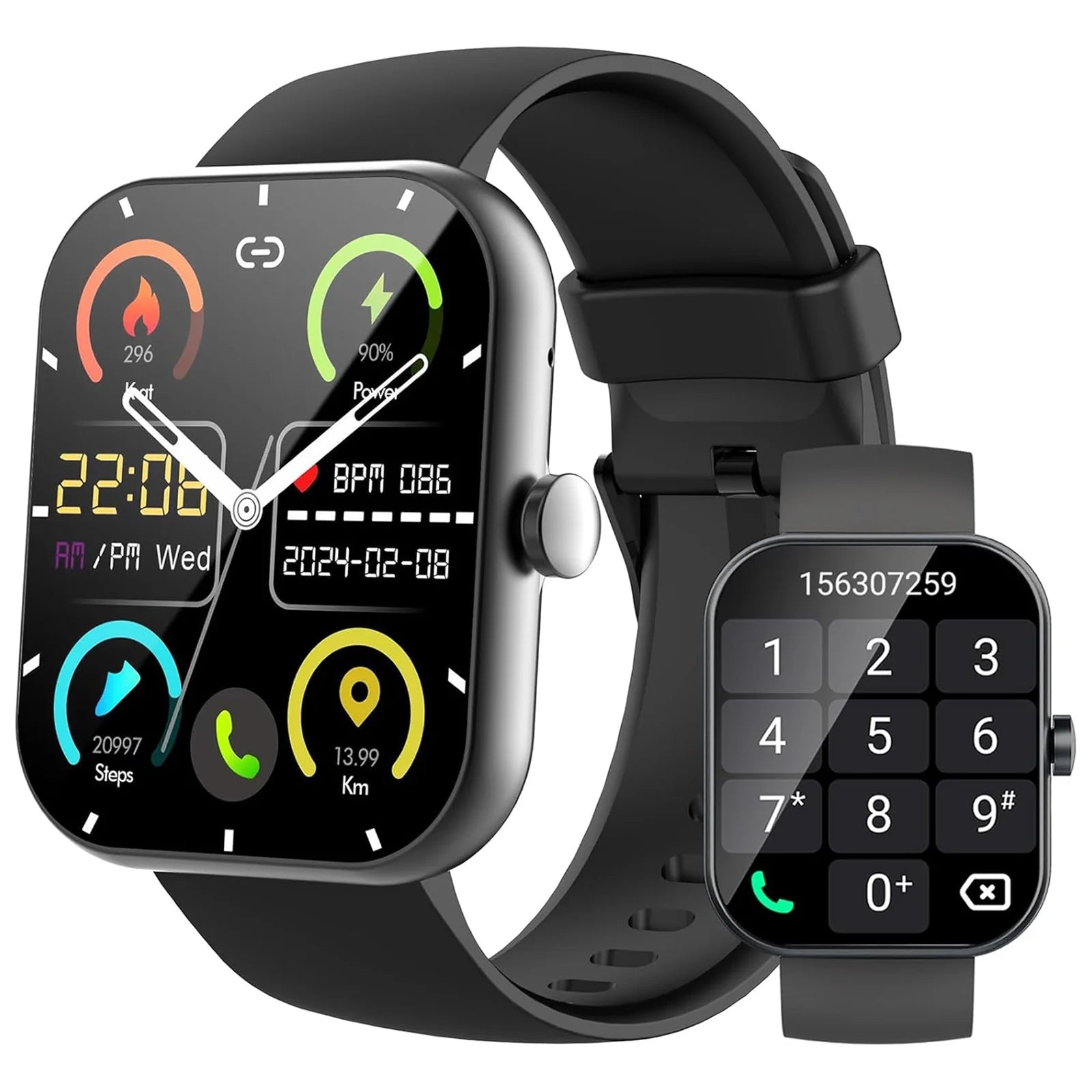 Smart Watch(Answer/Make Calls), 1.96" Smartwatches, Fitness Tracker, Sleep Monitor, Pedometer, 100+ Sport Modes, IP68 Waterproof TAVEN System LLC