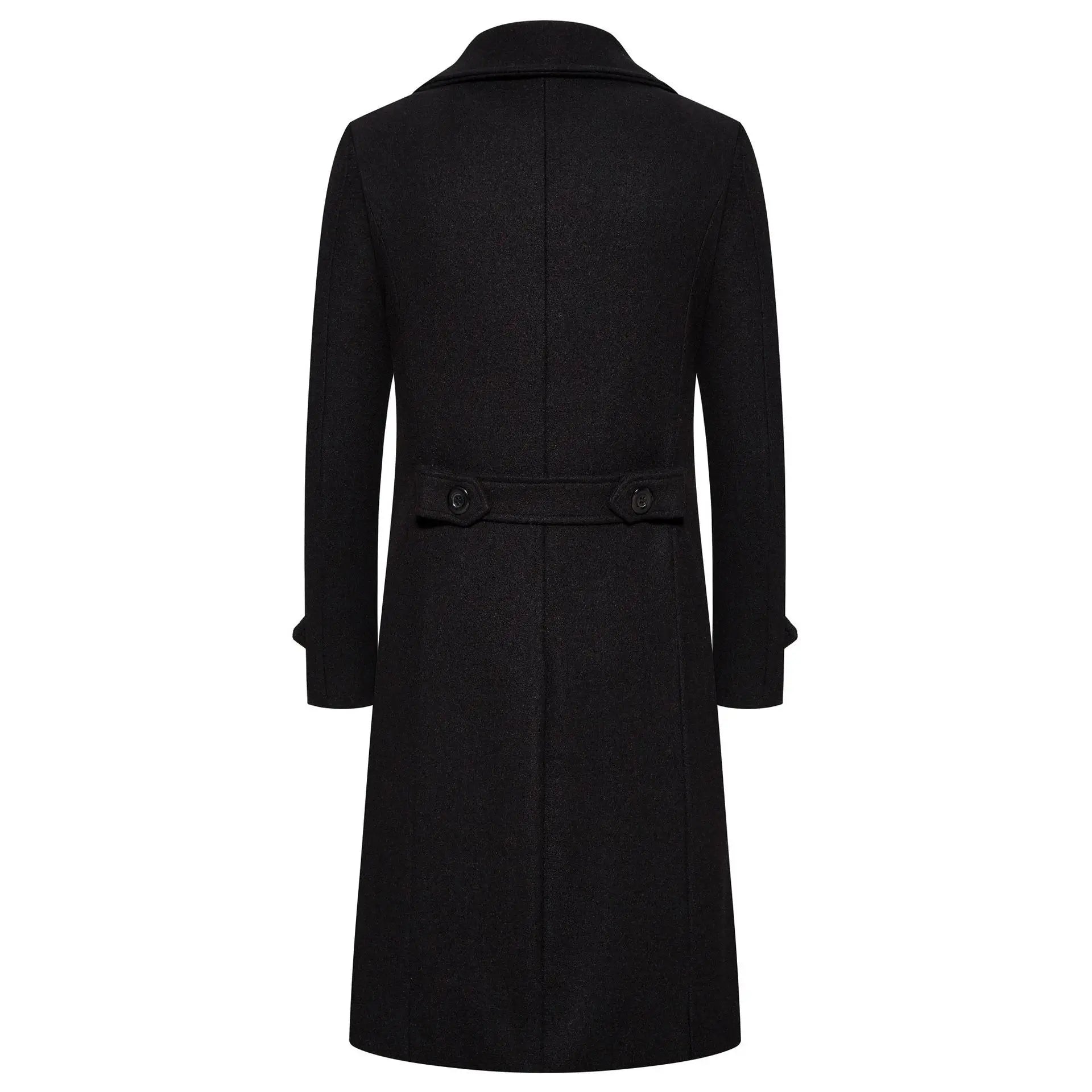Men Double Breasted Wool Trench Coat Long Smart Casual Overcoat TAVEN System LLC