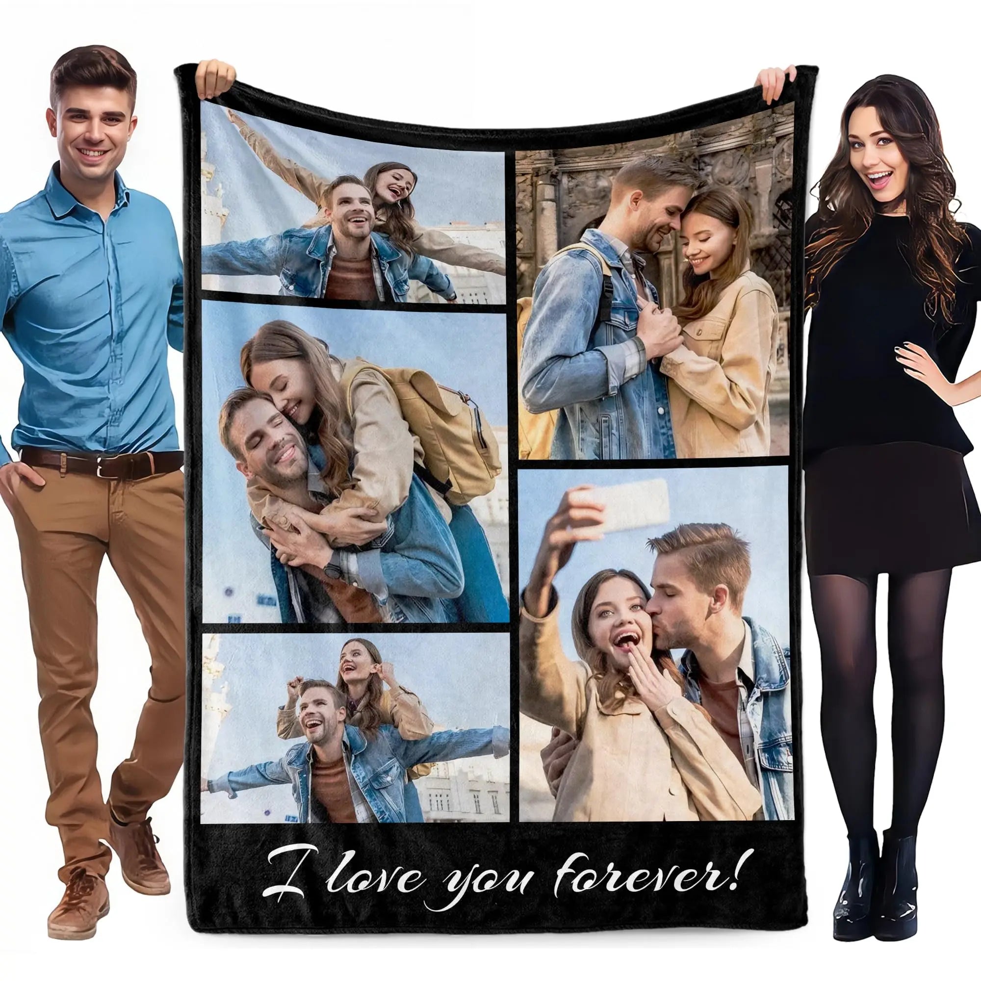 1pc Customized Blanket With Your Family Photo Warm Personalized Blankets for Lover Mom for Mothers' Day Fathers Bithday Gifts TAVEN System LLC