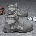 Mens Camouflage High Top Work Boots Comfortable Sneakers Outdoor Hiking Shoes Thick Sole Non-Slip Durable Lace-Up Platform Boots TAVEN System LLC