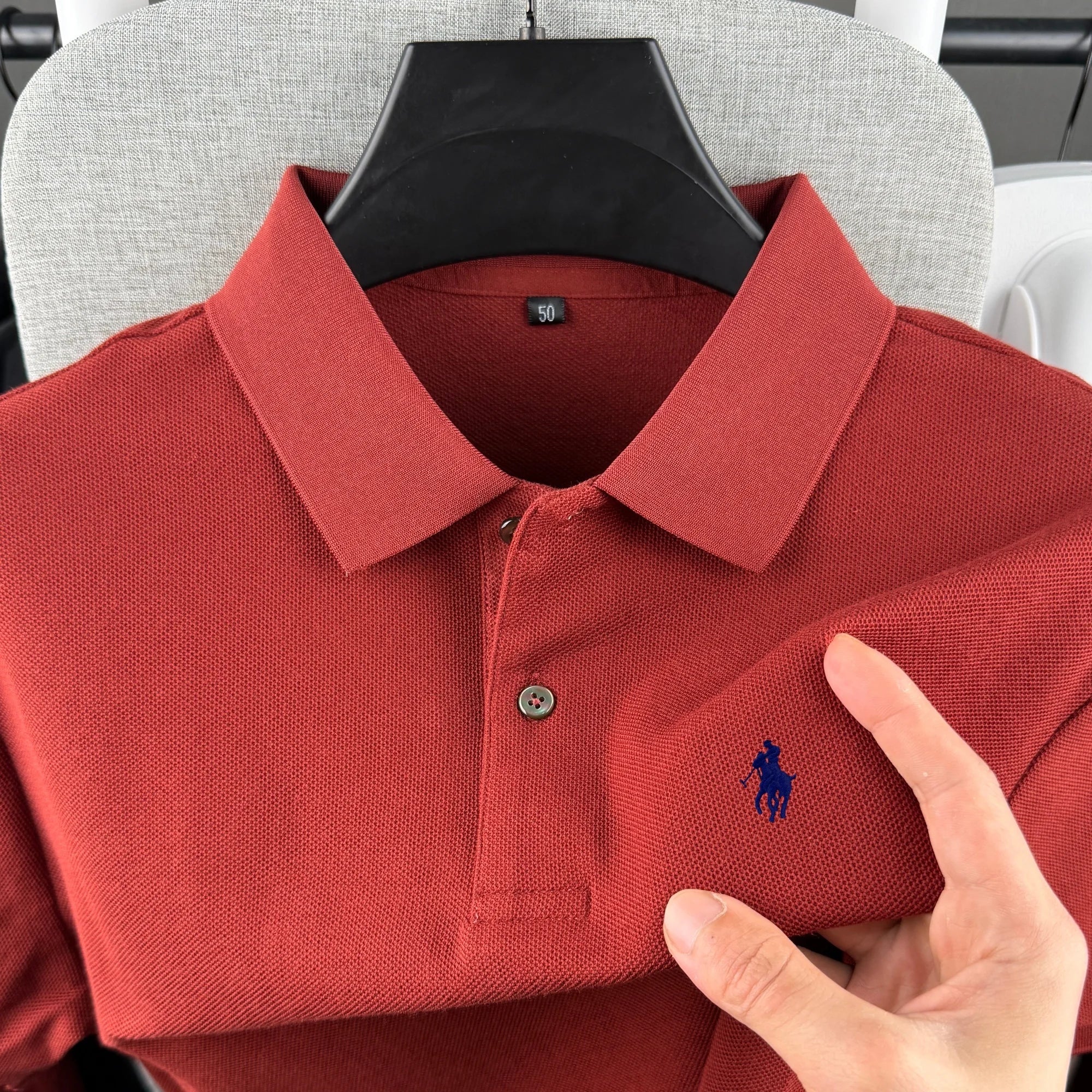 100% pure cotton high-end brand men's short sleeve polo shirt 2026 summer luxury fashion pony embroidery golf top casual T-shirt TAVEN System LLC
