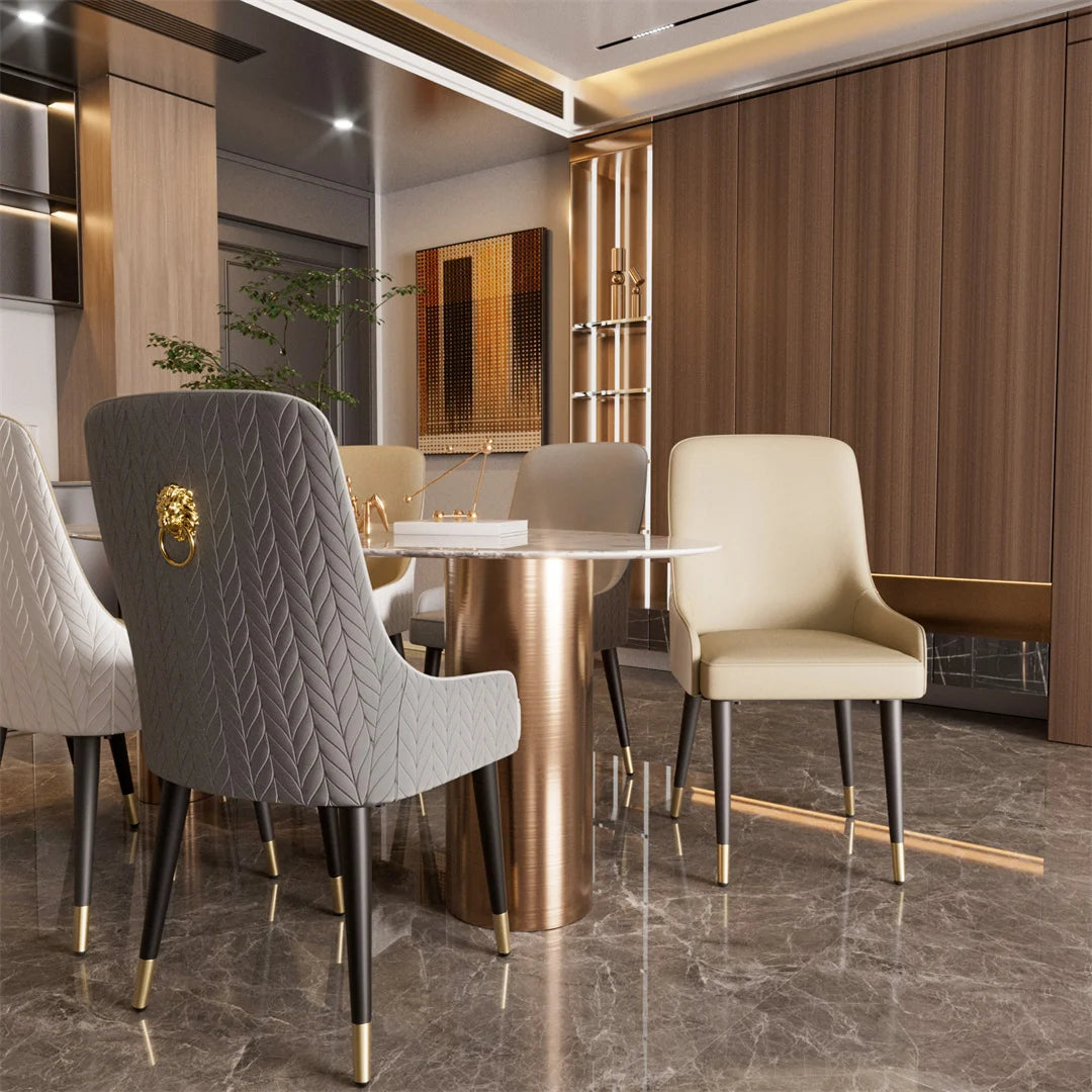 LUVODI Modern Luxury Microfiber Leather Dining Chairs Set TAVEN System LLC
