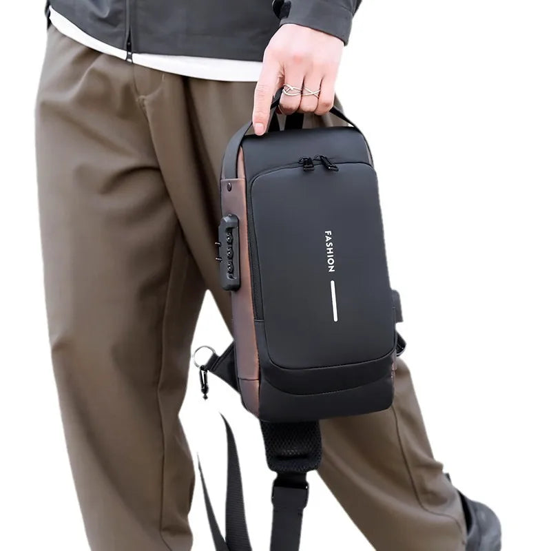 Anti Theft Chest Bag USB Lock Waterproof Crossbody Sling Bag TAVEN System LLC