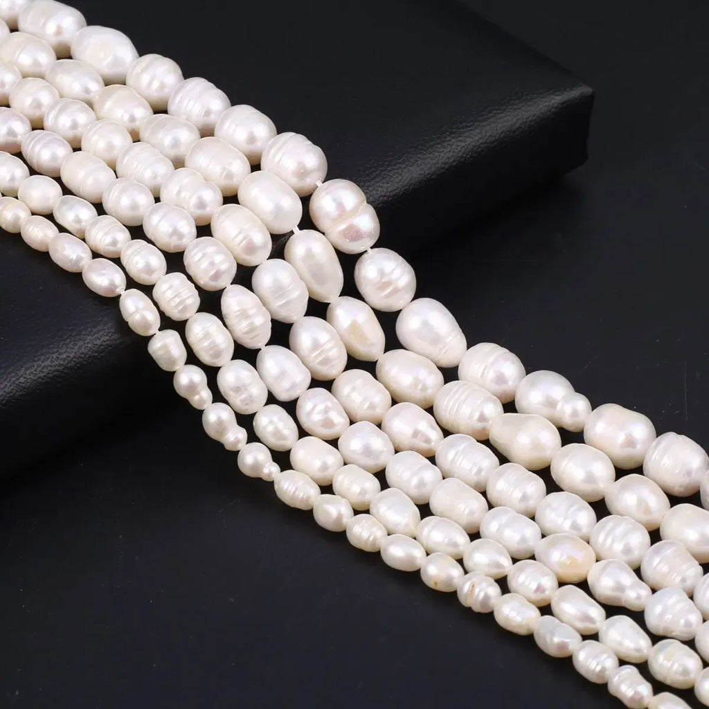 Color: WHITE, Item Diameter: 3mm - Rice Beads A Quality Natural Freshwater Pearls 5-6mm Loose Spacer Beads for Jewelry Making Supplies DIY Women Necklace Bracelet Taven