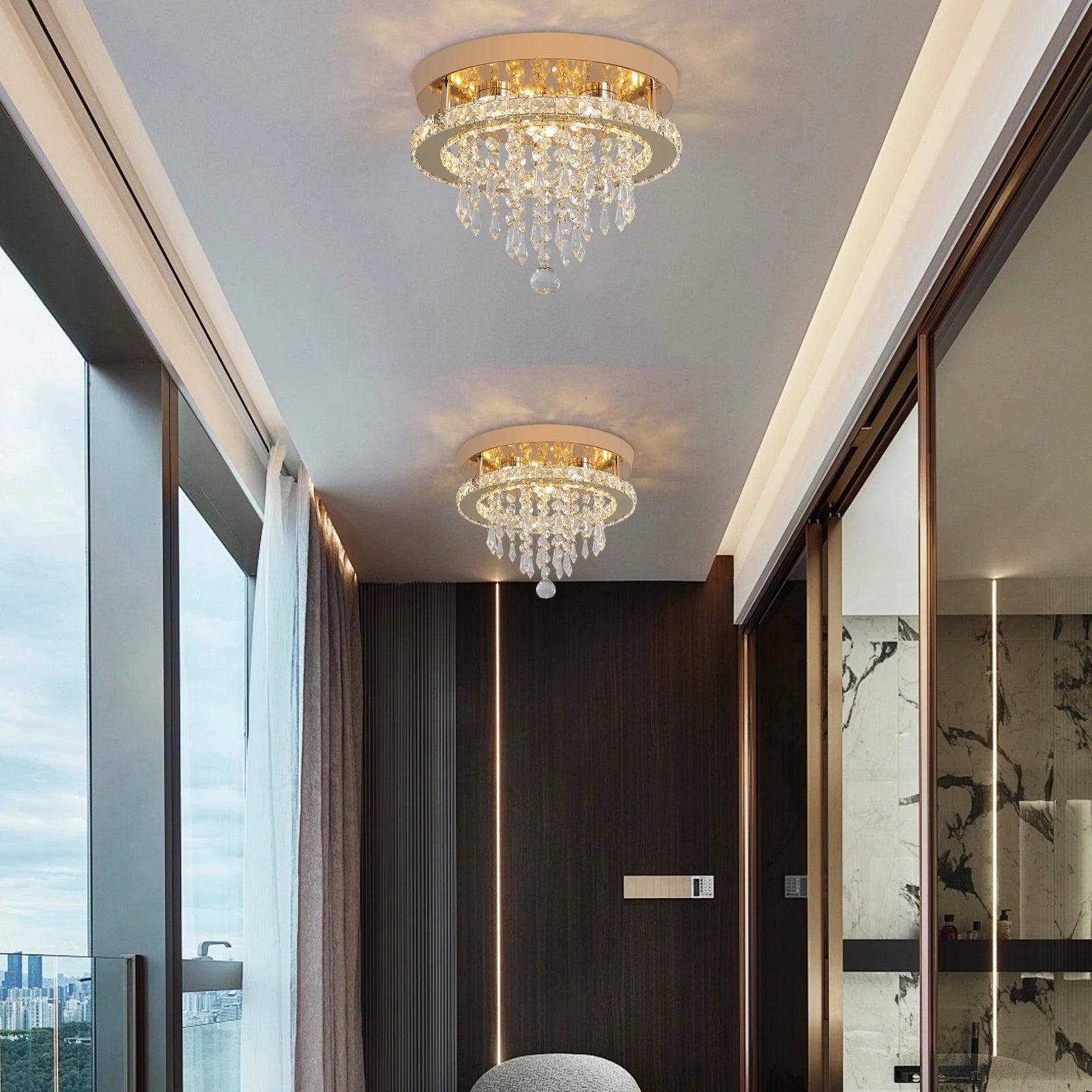 GreeLustr Luxury Crystal Chandelier Lustre Design Gold Modern Led Ceiling Light  Living Room Bedroom Hanging Lamp Lighting TAVEN System LLC