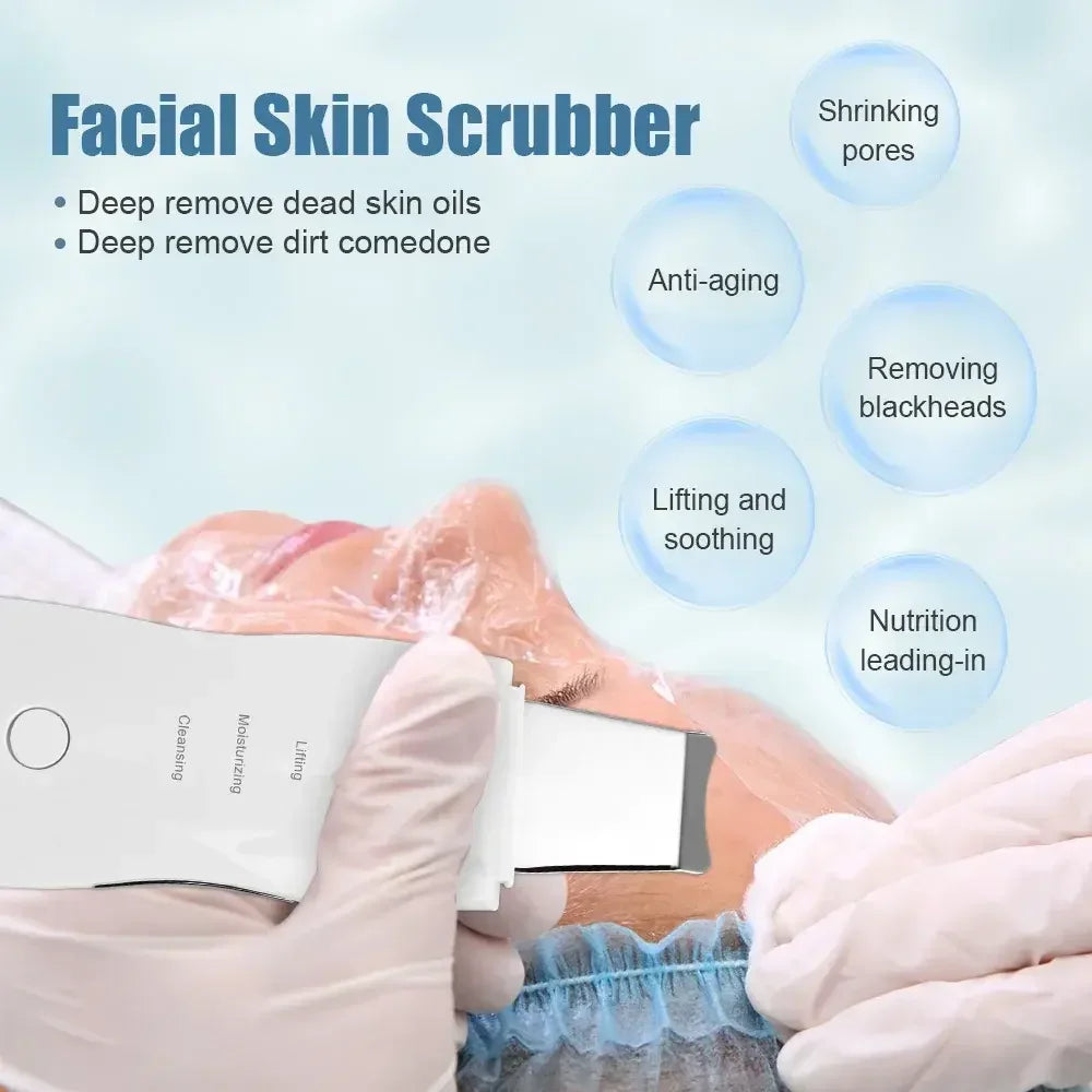 Deep Vibrate Skin Scrubber Facial Cleaner Shovel Spatula Not Ultrasonic Face ScrubberPeeling Blackhead Remover Facial Ma ssager TAVEN System LLC