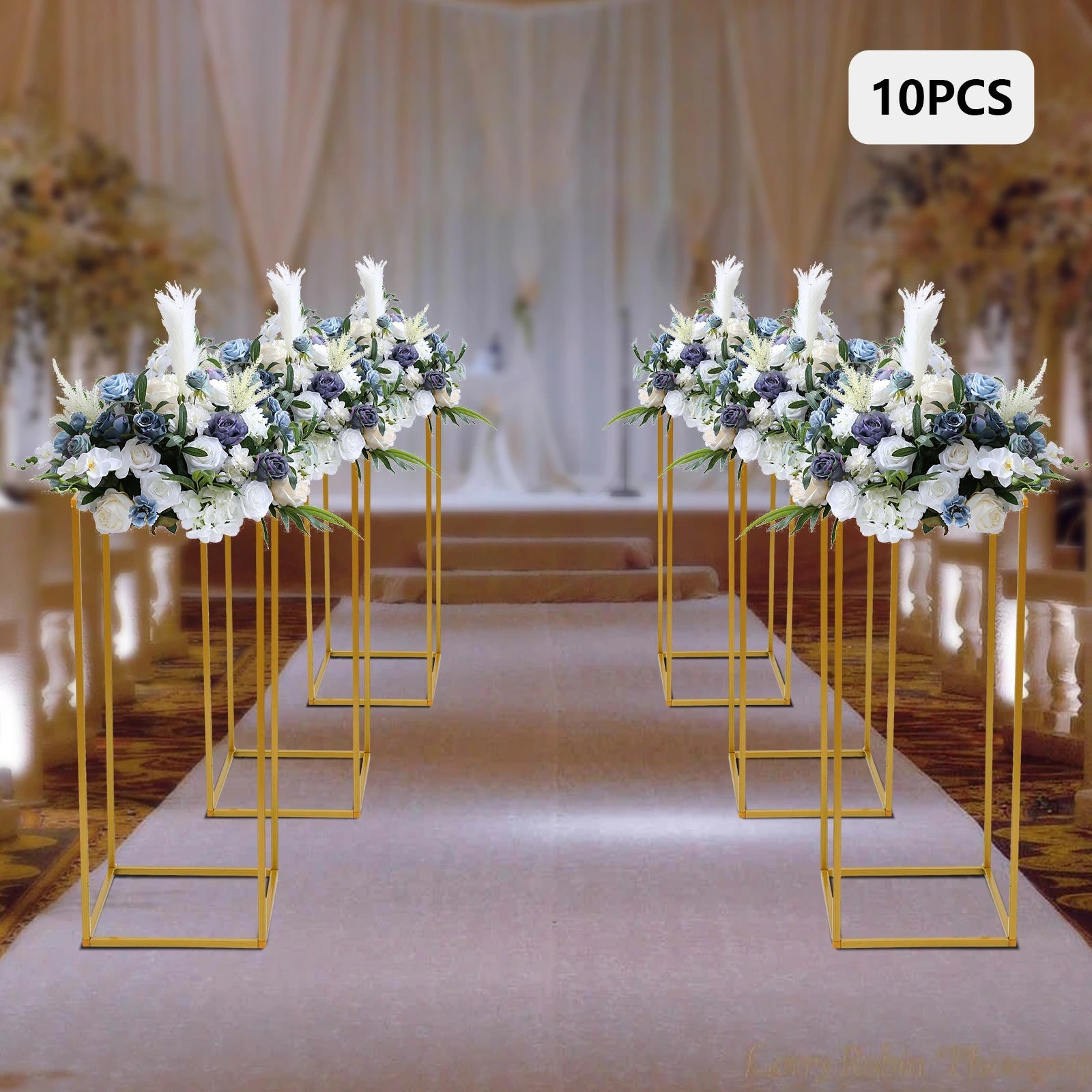 Gold wedding flower stand metal display columns 60cm