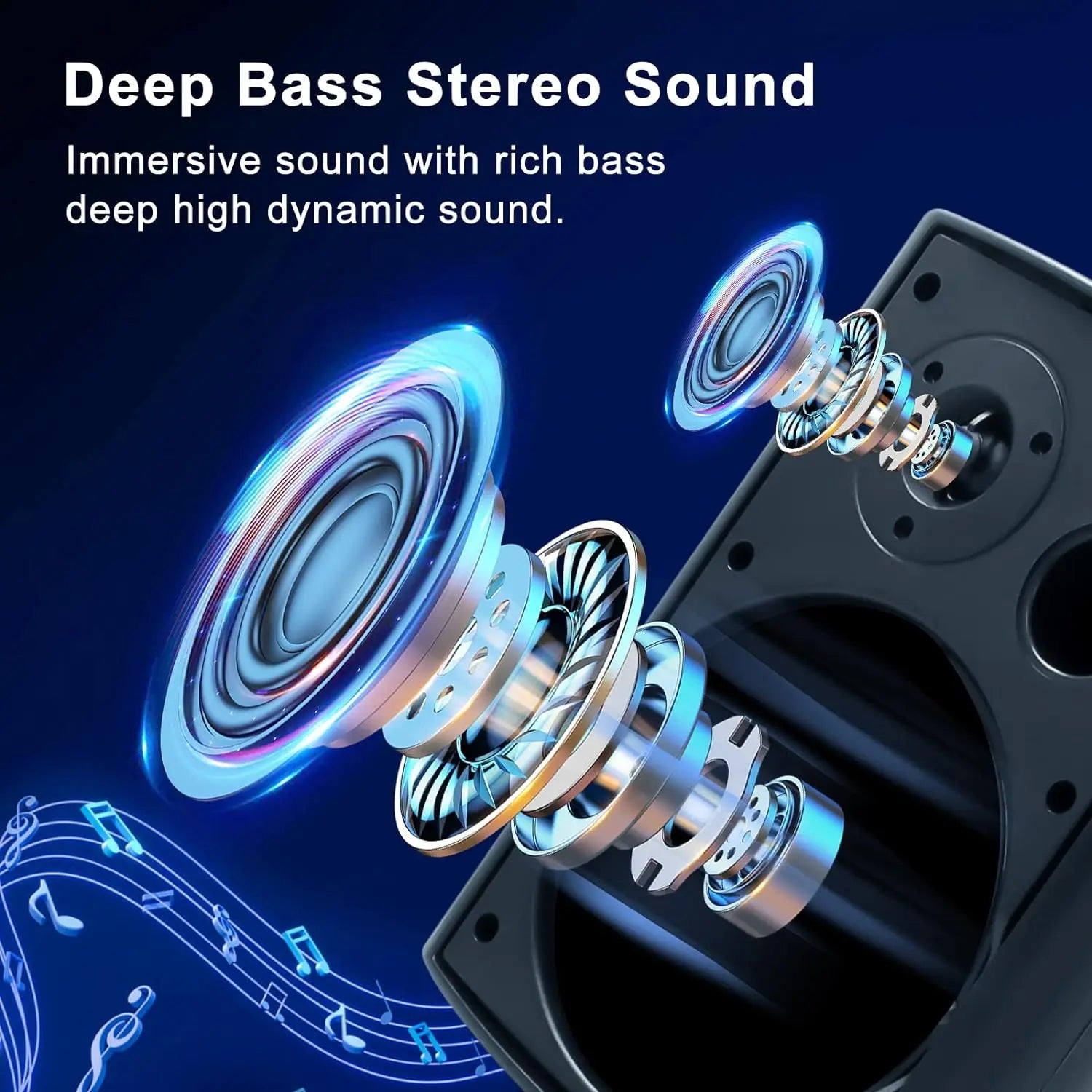 Herdio 6.5 Inch 800W Outdoor Bluetooth Speakers Waterproof HD Digital Stereo Effect Wall Mounted Sound System For Patio 2 Pairs TAVEN System LLC