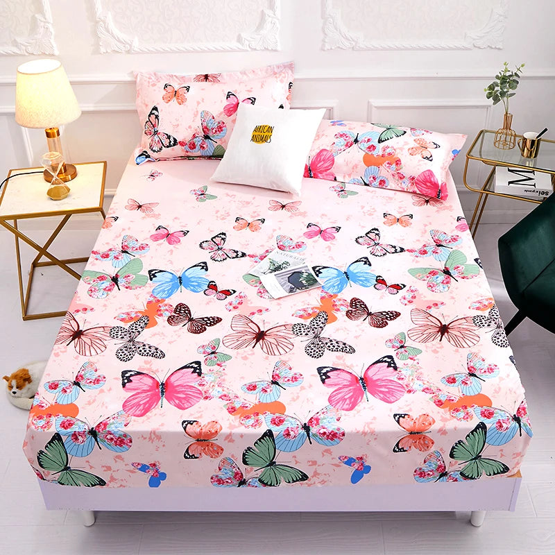 1 piece of bed sheet for bedroom 100%Polyeste Elastic Band Around bedding Fitted Sheet Only (excluding pillowcases) TAVEN System LLC