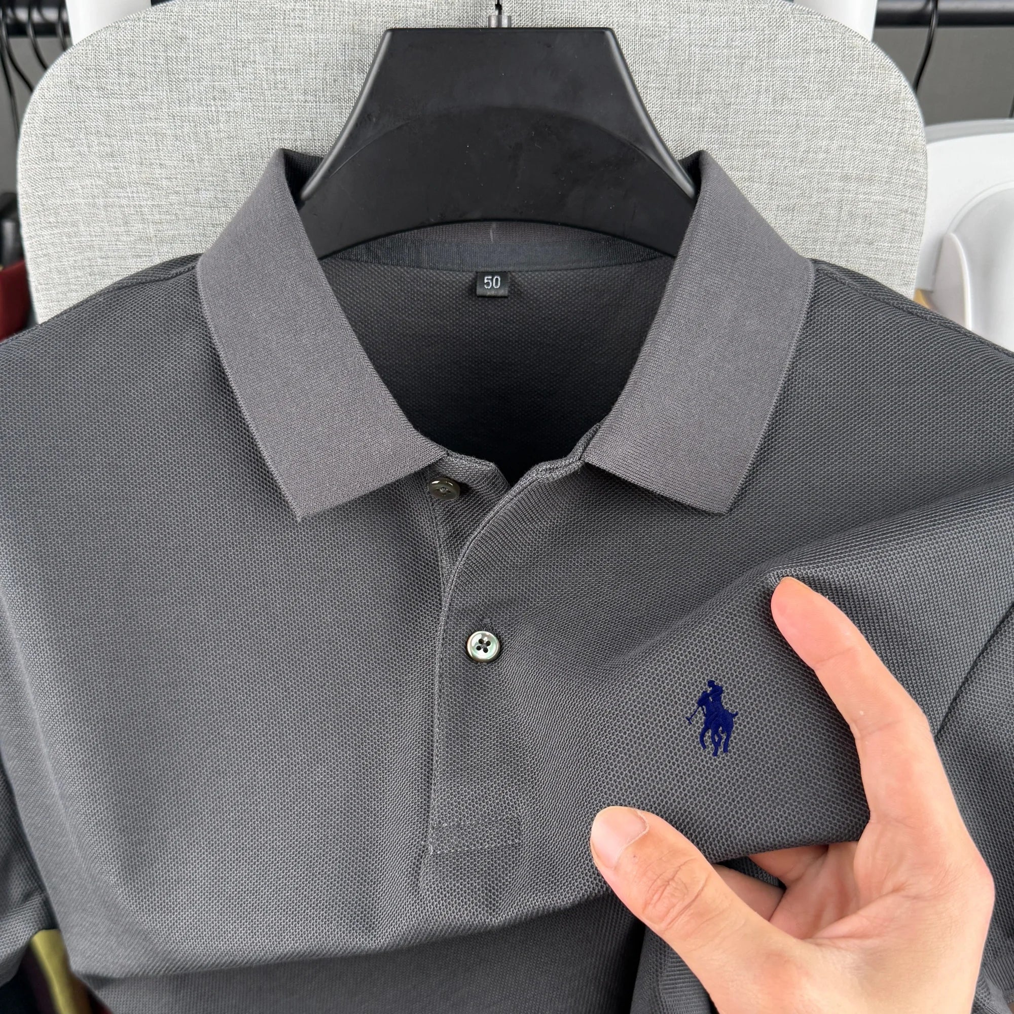 100% pure cotton high-end brand men's short sleeve polo shirt 2026 summer luxury fashion pony embroidery golf top casual T-shirt TAVEN System LLC