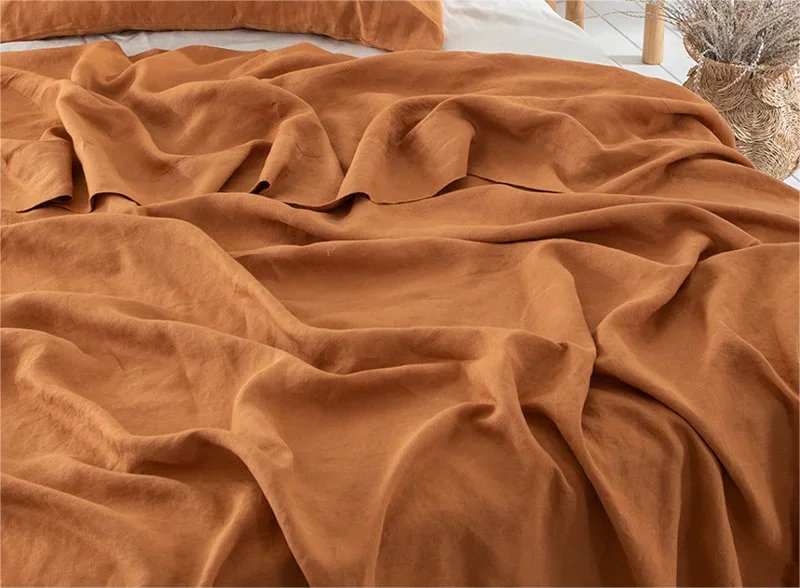 Pure Linen Bed Sheets 100% Stone Washed French Linen Solid Color Breathable and Durable for Hot Sleepers 1 PC Flat Sheet TAVEN System LLC