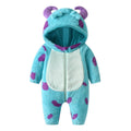 Baby Fleece Hooded Cartoon Horn Winter Snowsuit Romper Outfit