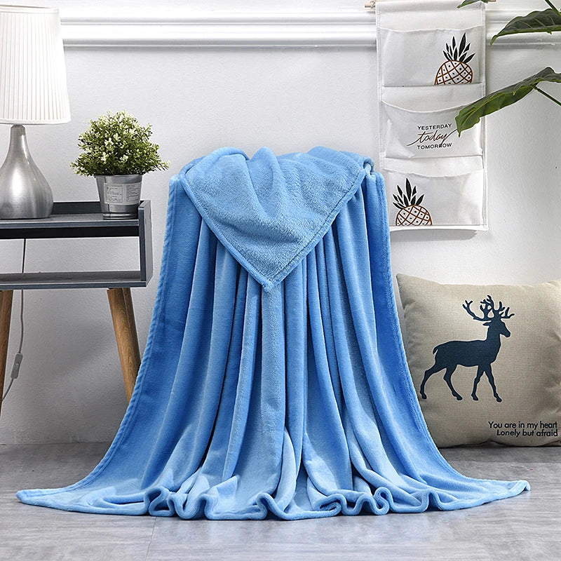 Soft Warm Blankets For Beds Winter Warm Coral Velvet Solid Sofa Cover Bedspread Winter Plaid Blankets Winter Sheet Bedspread TAVEN System LLC