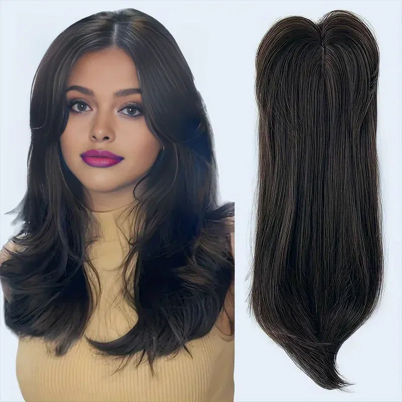 Color: #1, Stretched Length: 22inches - 22 inch top wig block hairpiece wig piece with clip ladies wig heat resistant fiber suitable for beginners daily wear Taven