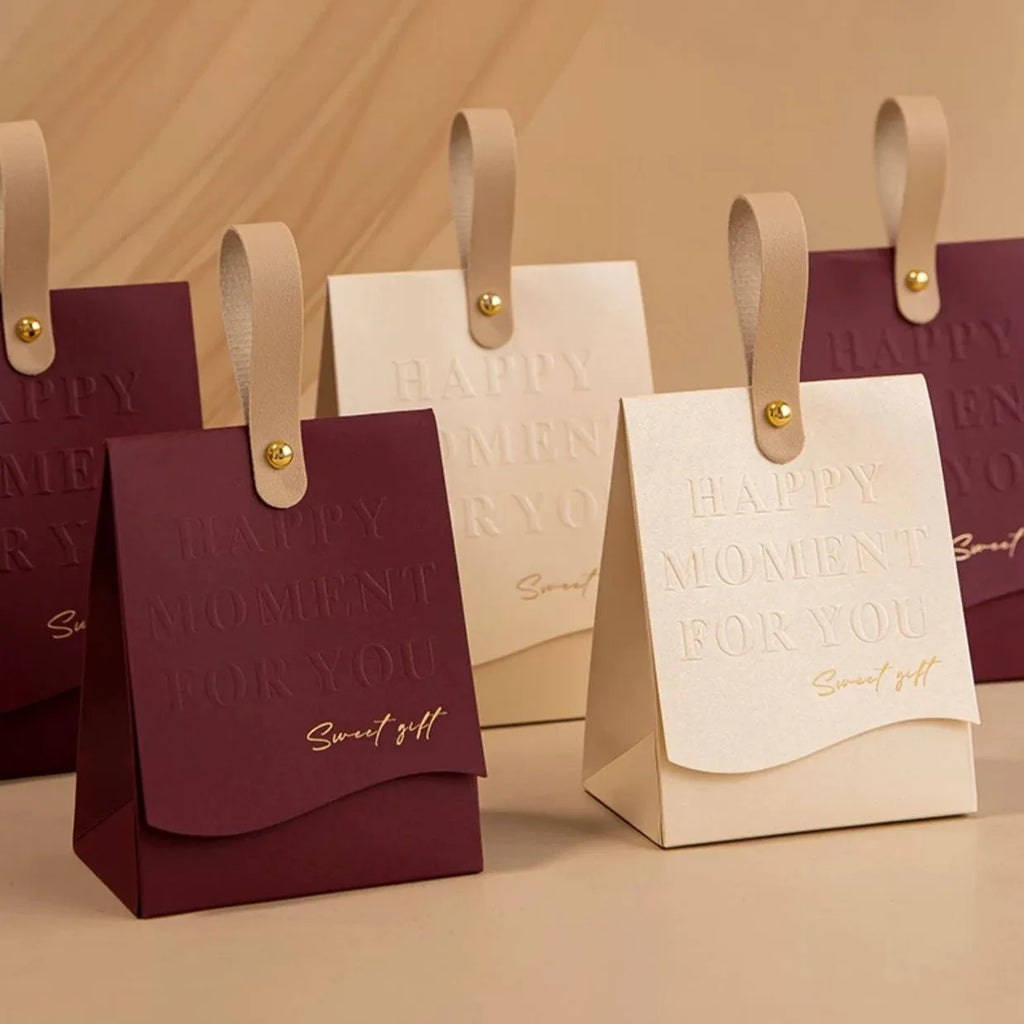 10pcs Creative Leather Portable Gift Box High-end Portable Wedding Candy Paper Box Party Packaging Supplies Paper Box TAVEN System LLC