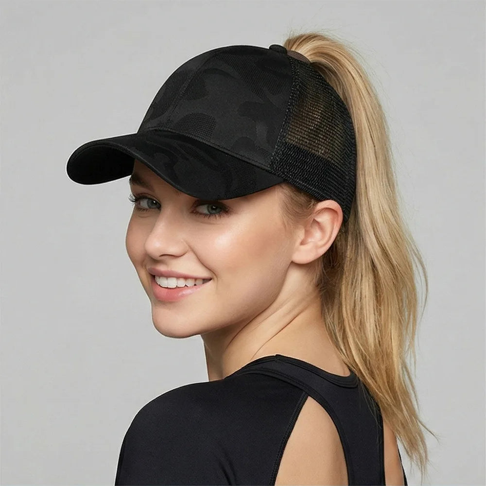 Camouflage Ponytail Baseball Cap Mesh Sun Protection Outdoor Hat TAVEN System LLC