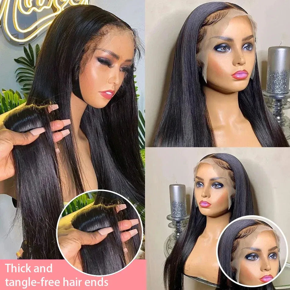 Color: Natural Color, Stretched Length: 14inches, Density: 180% - 30 32 Inch 13x4 13x6 Lace Front Human Hair Wigs Straight Transparent Lace Human Hair Wigs Pre Plucked For Black Women Bling Hair Taven