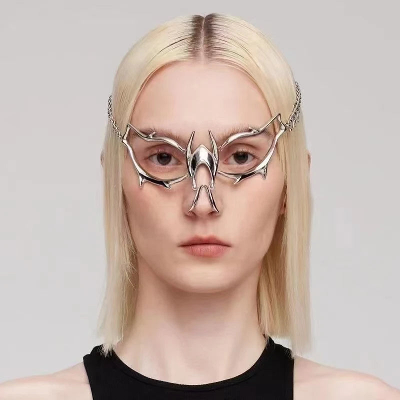 ZHUHE Metal Mask Cyberpunk Style Copper Alloy Material For Women And Men Face Jewelry Party Gifts TAVEN System LLC