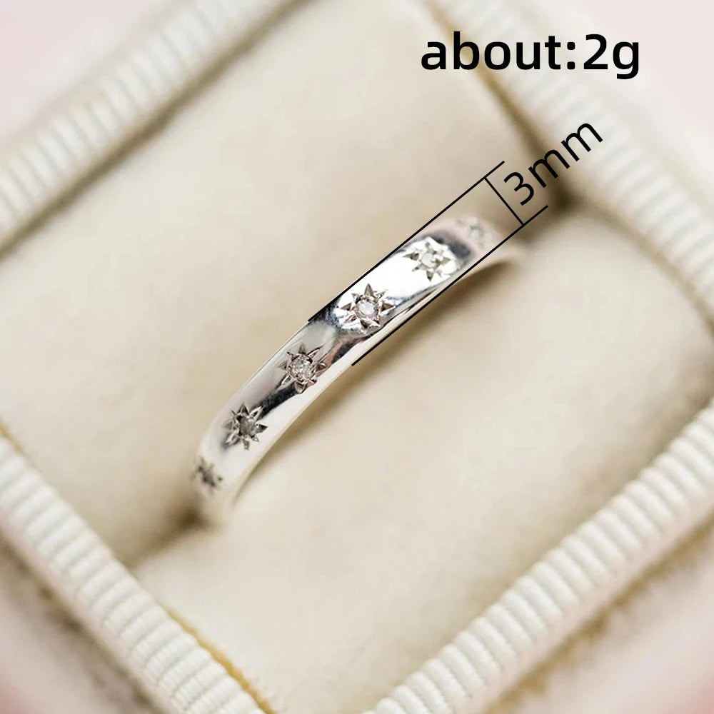 Huitan Korean Style Simple Metal Rings for Women Inlaid Shiny CZ Stone Daily Wearable Accessories Versatile Lady Finger Jewelry TAVEN System LLC