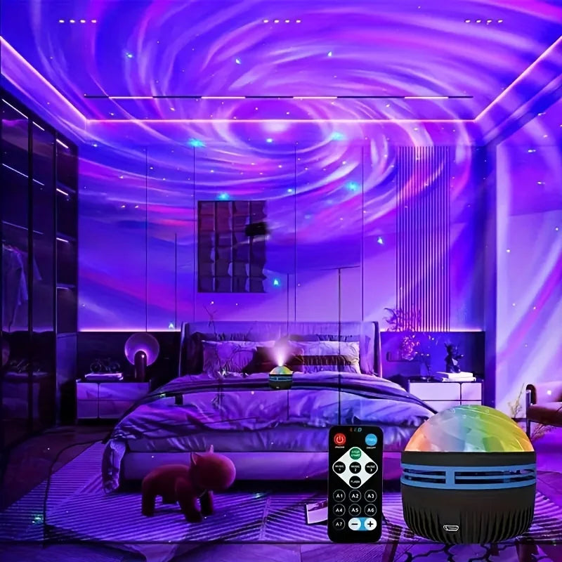 LED NightLights Galaxy Projector Remote Control 5V USB Rechargeable Starry Sky Lamp DMX Sound Active 7 Modes for Kids Room Decor TAVEN System LLC