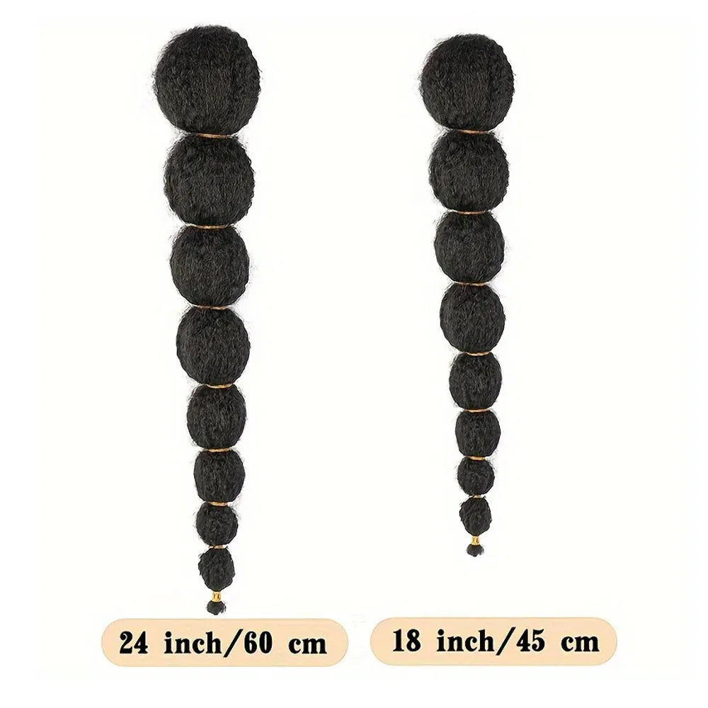 Color: #4, Stretched Length: 18inches - Kinky Afro Puff Ponytail Extension for Black Women 18/24 Inch Long Lantern Bubble Drawstring False Pigtail Synthetic Hair Piece Taven