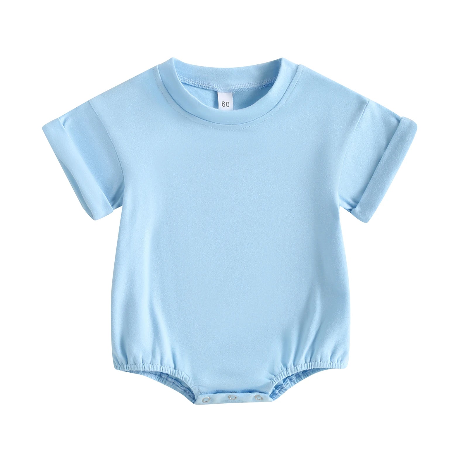 Baby Solid Color Short Sleeve Cotton Blend Romper Outfit