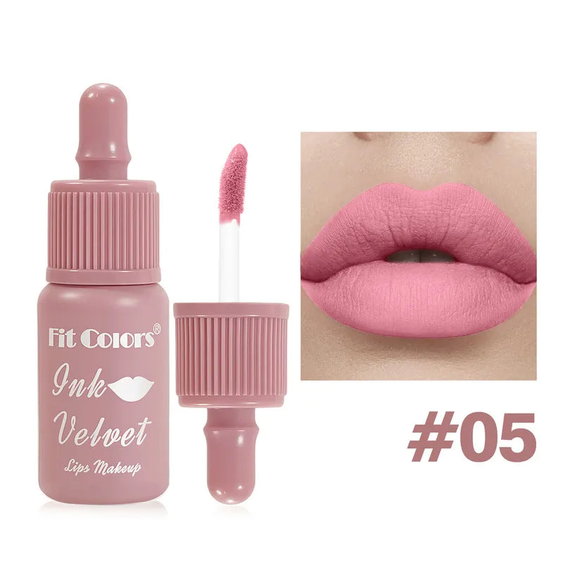 12 Color Matte Velvet Liquid Lip Gloss Long Lasting Non-Stick Cup Waterproof Intense Color Showing Lip Mud