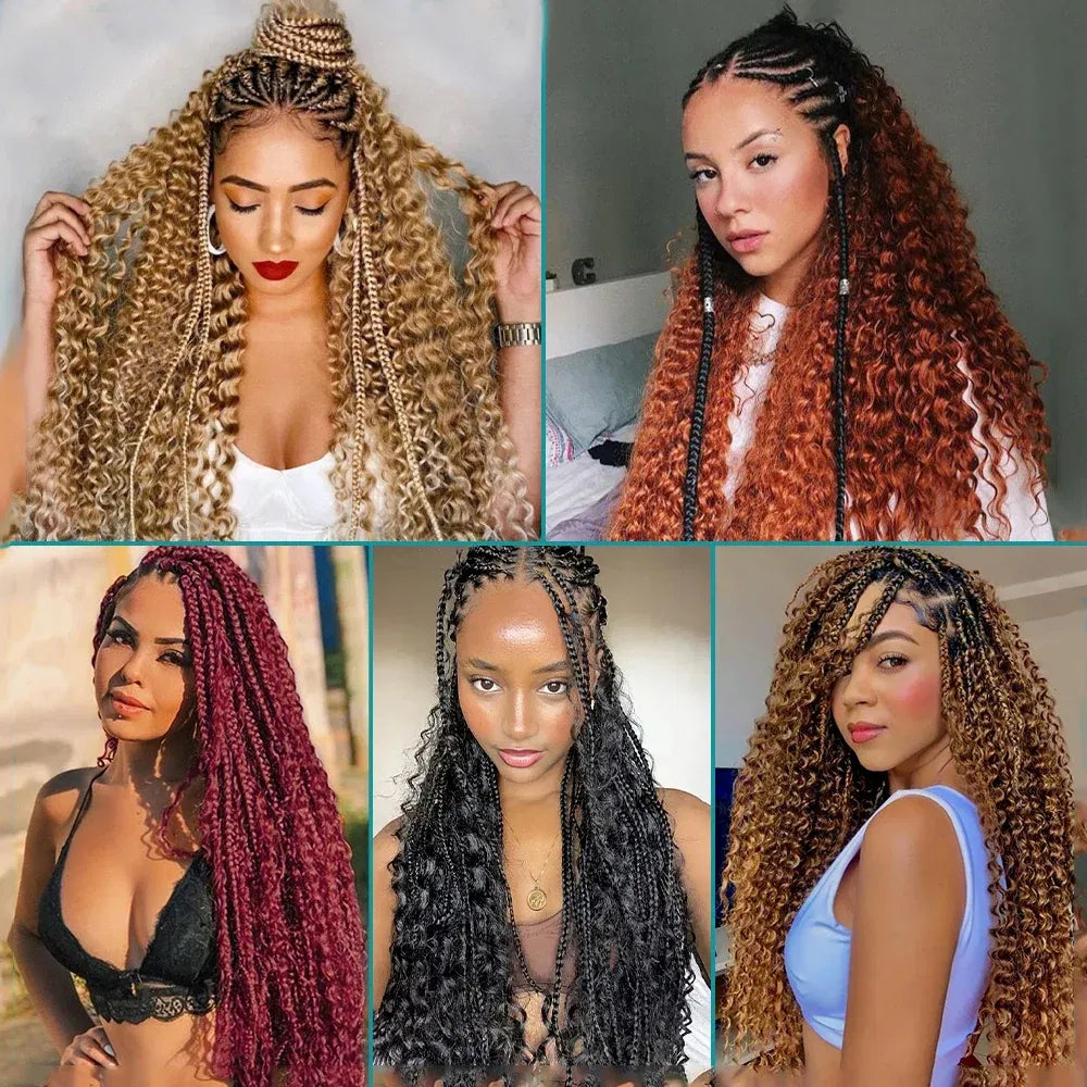 Color: NC/4HL, Material Grade: virgin hair, Longest Hair Proportion: 30%-55%, Stretched Length: 24inches, Bulk Buy: 6pcs/lot - NABI Deep Wave Boho Braiding Hair Bulk 16inches  No Weft  Human Hair Extension Curly Hair Bundles for Boho Braids Taven