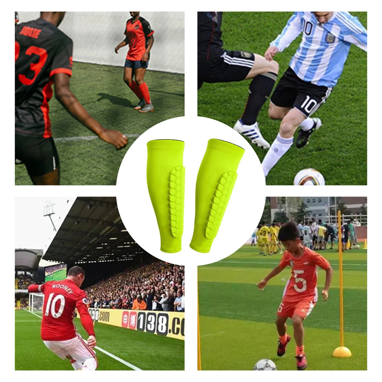 2pcs Shin Guards Football Basketball with Honeycomb Padding Breathable Nylon Anti Impact Sport Leg Protectors for Kids Adults TAVEN System LLC