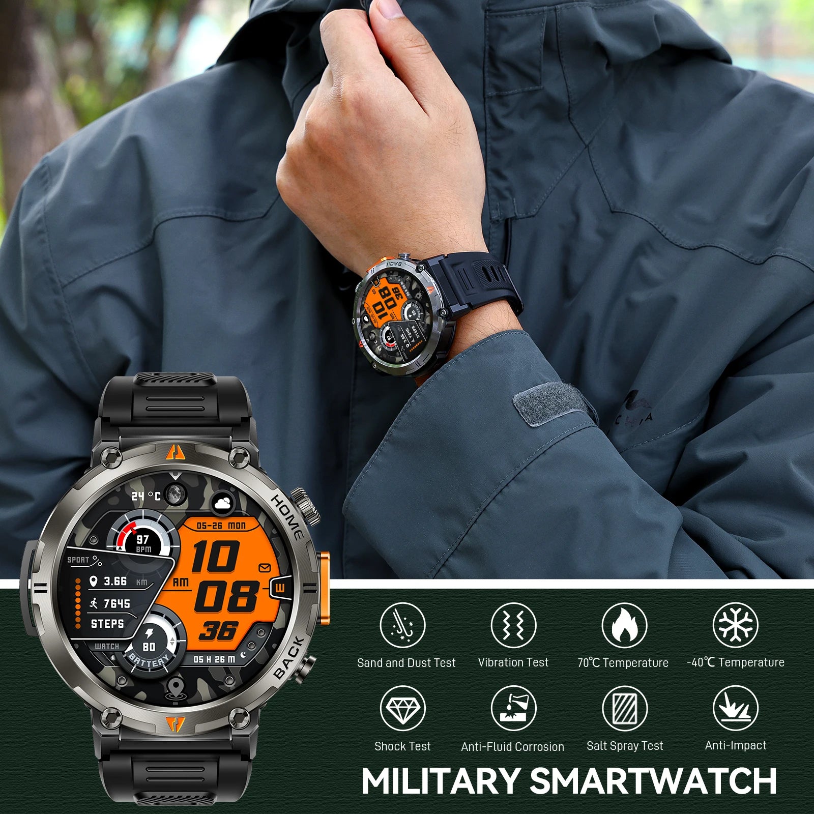 EIGIIS KE3 2025 New Bluetooth Call smartwatch for men Full Touch Screen With Health Monitor heart rate Flashlight Smart watch TAVEN System LLC