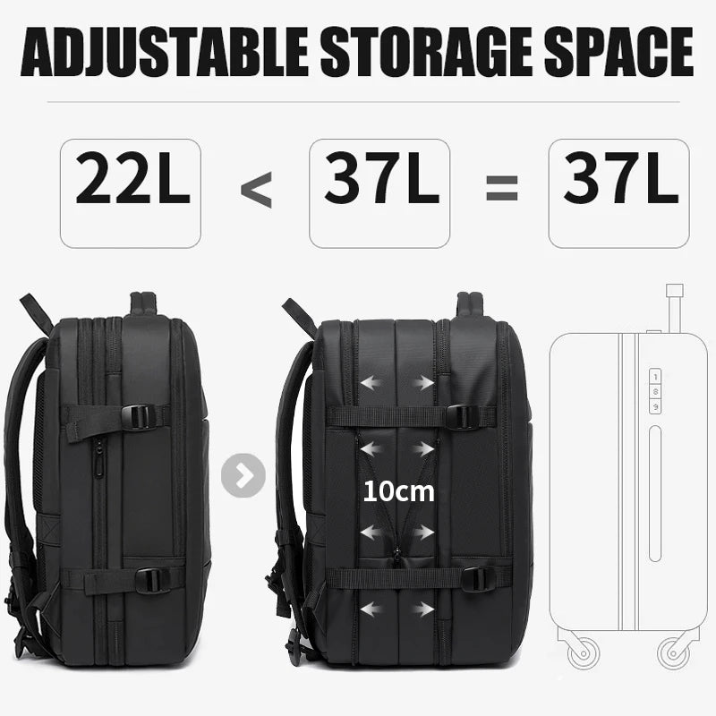 BANGE Expandable Travel Laptop Backpack USB Business Waterproof Bag TAVEN System LLC