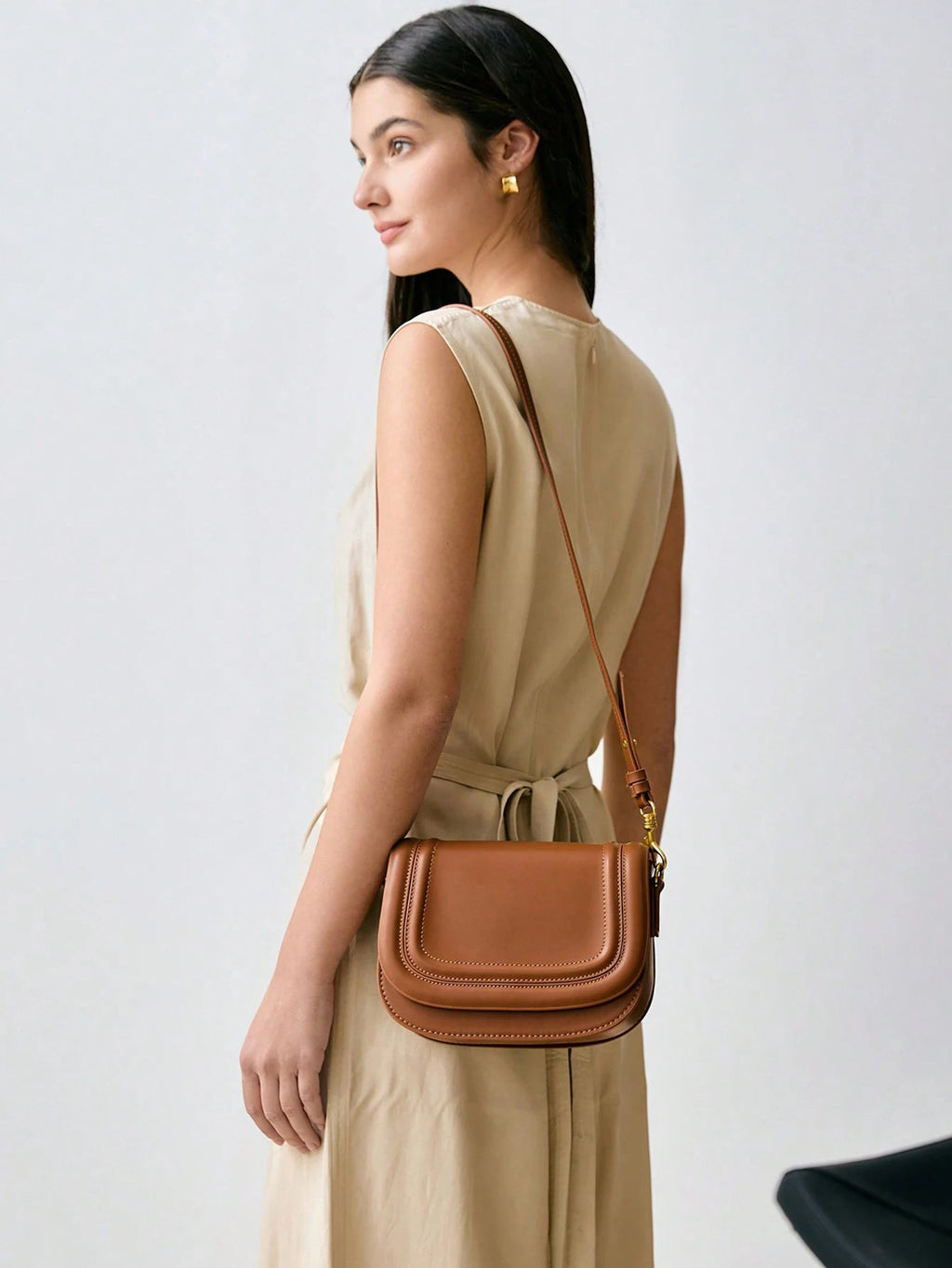 Women Wide Strap PU Shoulder Bag Underarm Baguette Crossbody Bag TAVEN System LLC