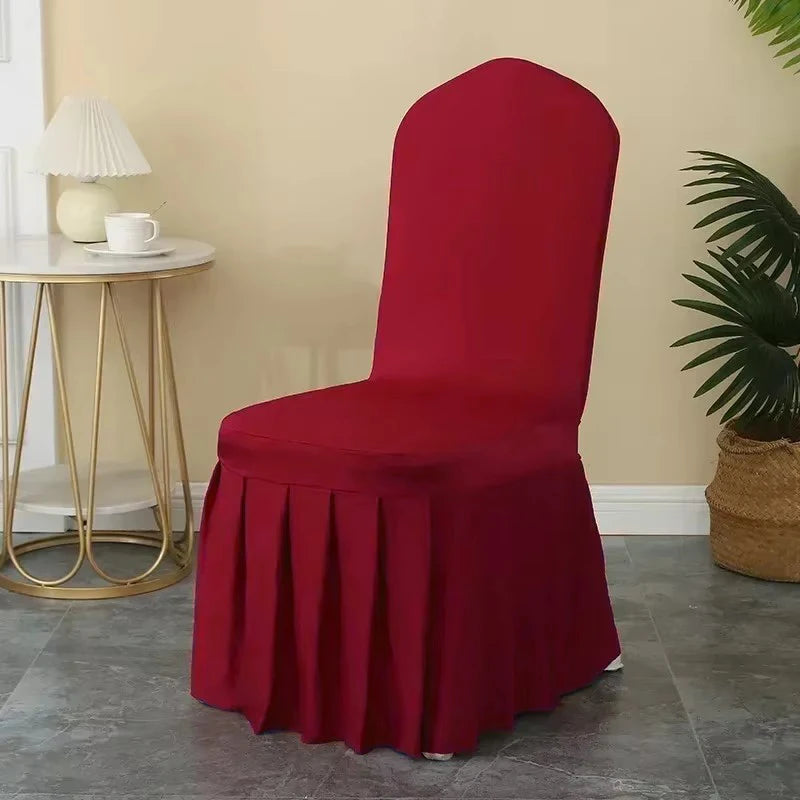 Pleated Spandex Chair Covers Wedding Hotel Banquet Seat Decor TAVEN System LLC