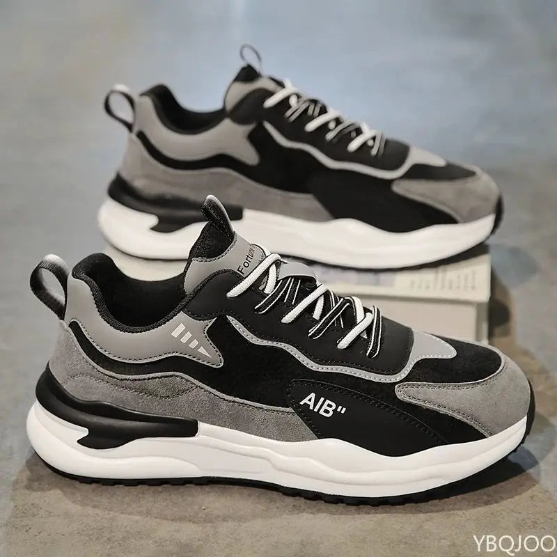 Men Height Increasing Sports Shoes Breathable Running Sneakers