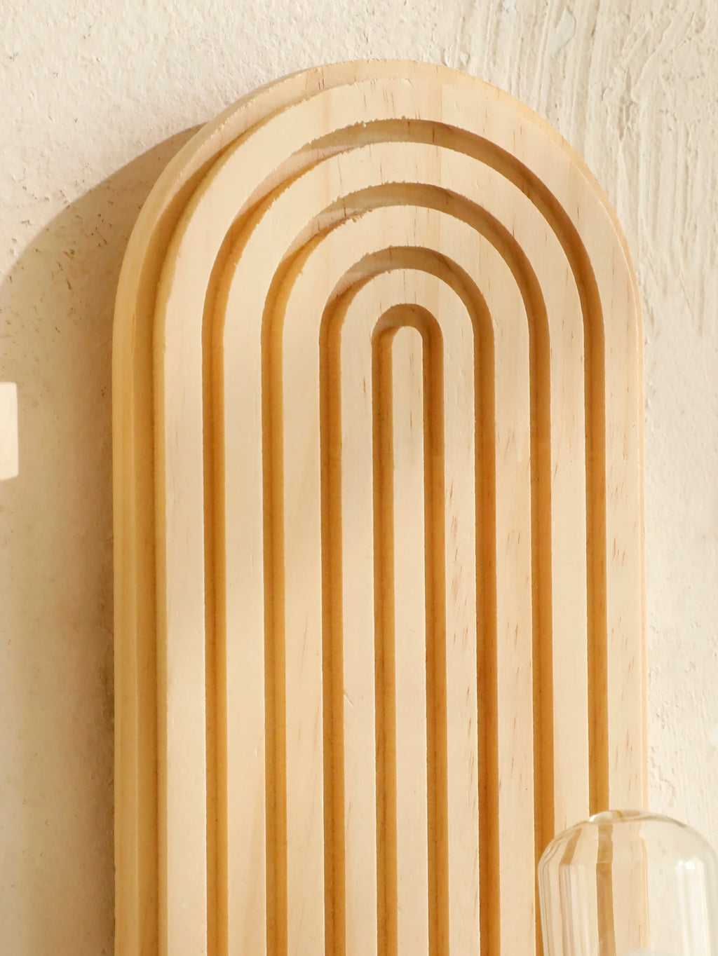 1Pc Boho Style Wooden Wall Shelves - Geometric Wall Mounted Shelves, Natural Wood Finish, Modern Home Decor, Plant Decorative TAVEN System LLC