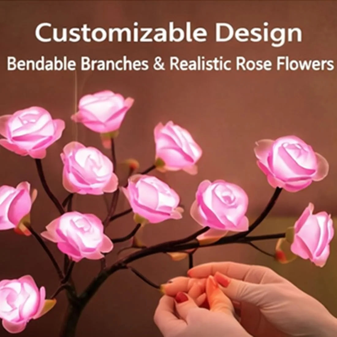 24 Colors Rose Tree Lamp, Color Changing Multicolor Rose Table Lamp with Remote, Pink Flower Lamp Girls Gift for Mother’s Day, Lighted Tabletop Tree for Christmas Valentine’s Day Wedding Decor TAVEN System LLC
