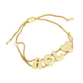 DOREMI Plain Letters Bubble Fat Initial Letter Name Bracelet Slide Beads Women Gold Bubble Custom Letter Bracelet Gift TAVEN System LLC