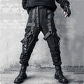 Men Hip Hop Punk Cargo Pants Techwear Ribbon Tactical Casual Pants TAVEN System LLC