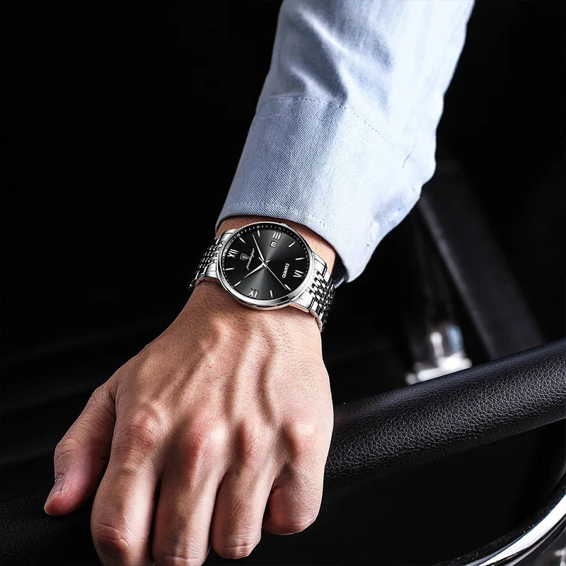POEDAGAR Luxury Sports Men's Wristwatch Stainless Steel Waterproof Date Man Watch High Quality Casual Fashion Quartz Men Watches - TAVEN System LLC