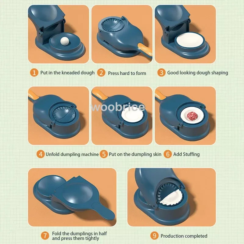 2 In1 Dumpling Maker DIY Kit Wrapper Presser Manual Labor-Saving Ravioli Empanadas Dough Skin Molder Machine Kitchen Gadgets TAVEN System LLC
