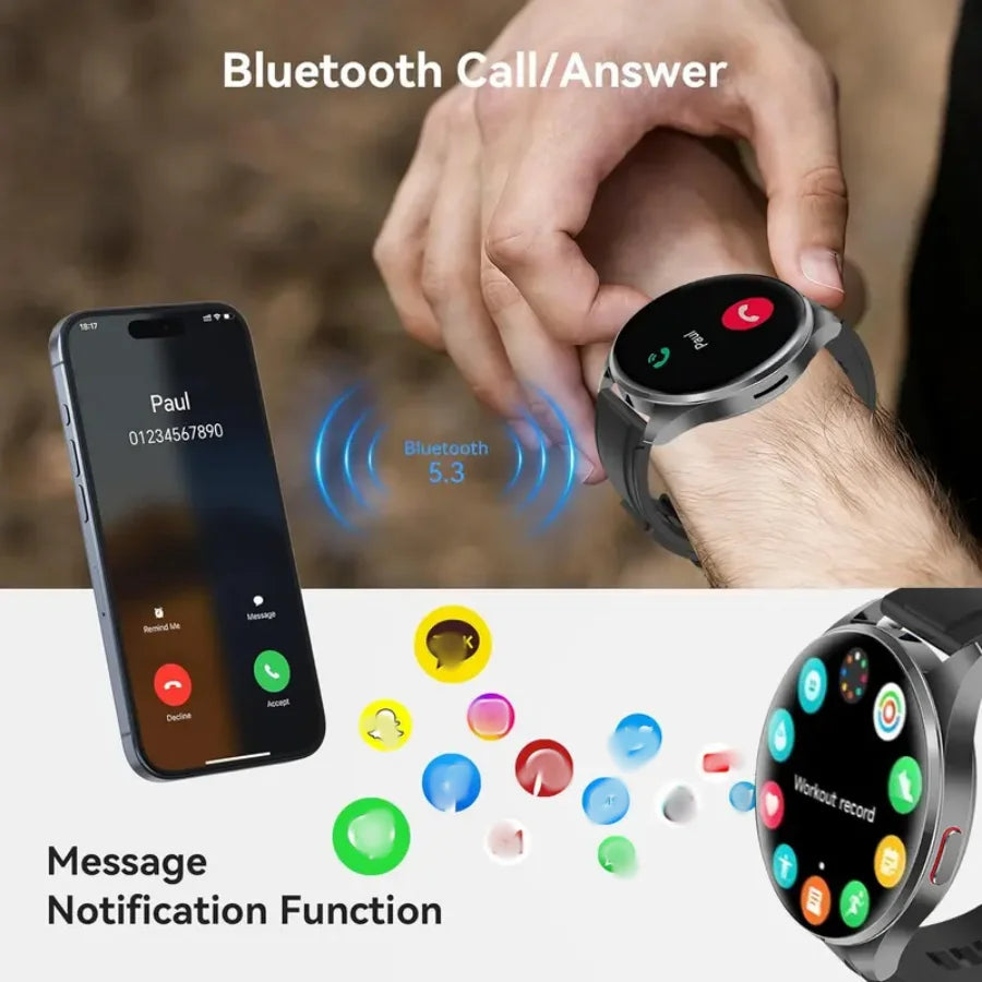Smart Watch for Men & Women, Wireless Calling Dialing 100+ Sport Modes Fitness Tracker with Various APP Reminders Call Message Reminder Touch Screen Compatible with IOS Android Wearable Smart Bracelet Digital Wristwatch Fall TAVEN System LLC