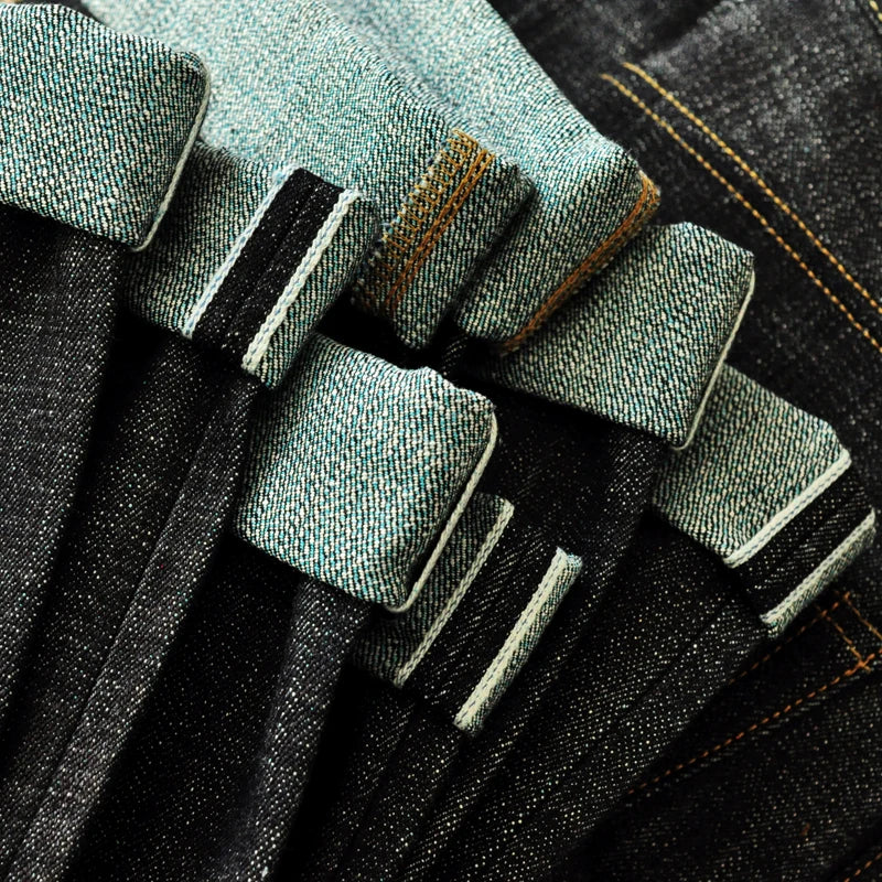 Men 16.8oz Selvedge Raw Denim Jeans Vintage Tapered Fit