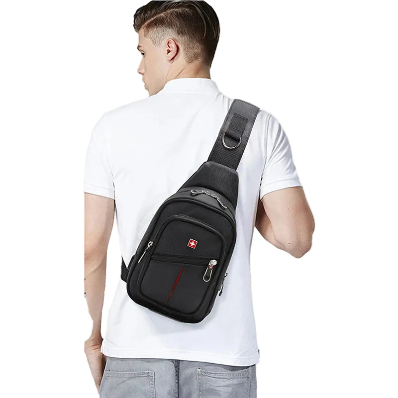 SWISS Waterproof Men Chest Bag Oxford Sling Crossbody Travel Bag TAVEN System LLC