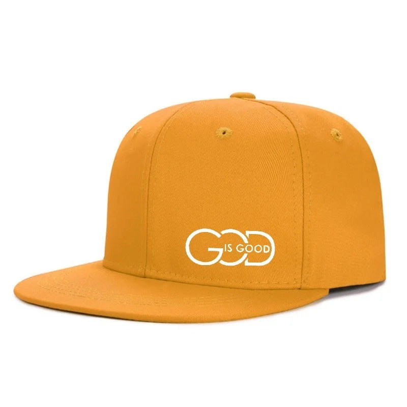 God Is Good Snapback Cap Black Flat Brim Adjustable Baseball Hat