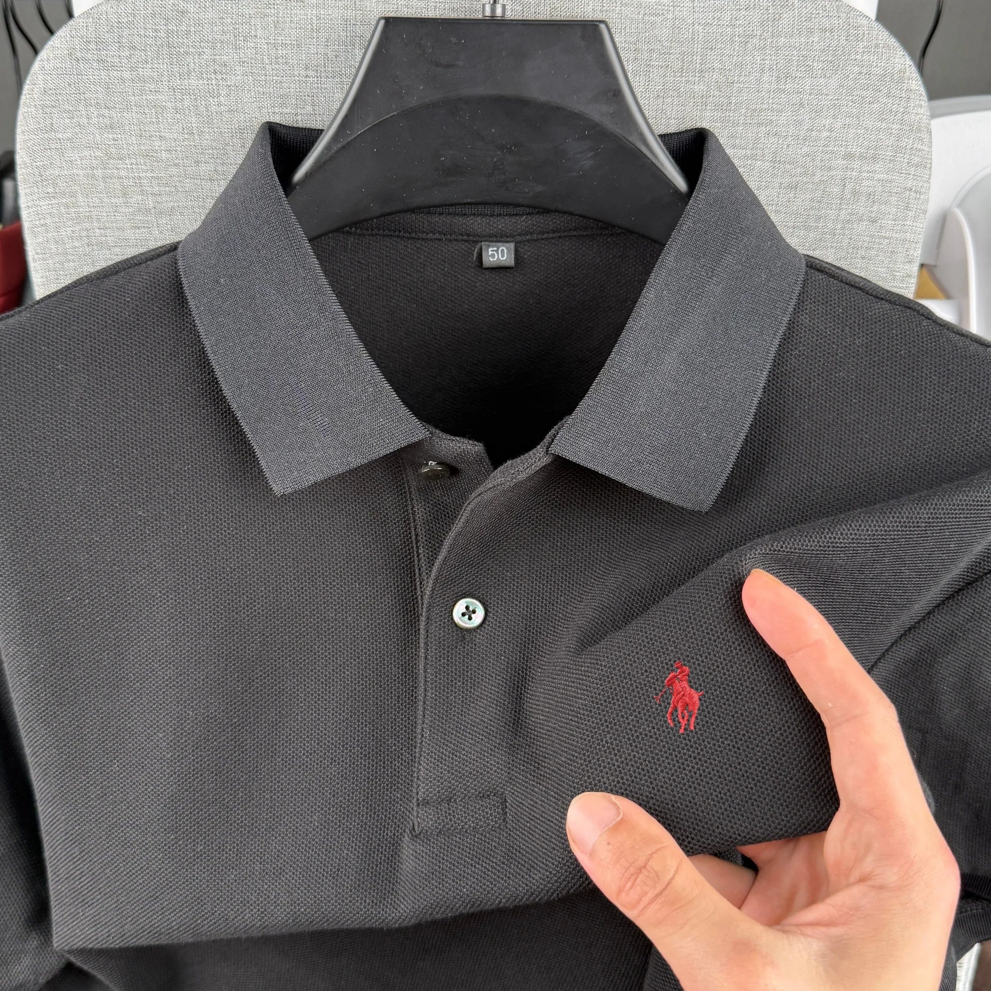 100% pure cotton high-end brand men's short sleeve polo shirt 2026 summer luxury fashion pony embroidery golf top casual T-shirt TAVEN System LLC
