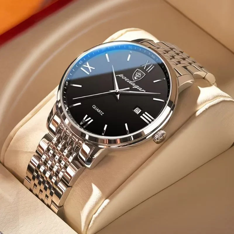 POEDAGAR Luxury Sports Men's Wristwatch Stainless Steel Waterproof Date Man Watch High Quality Casual Fashion Quartz Men Watches - TAVEN System LLC