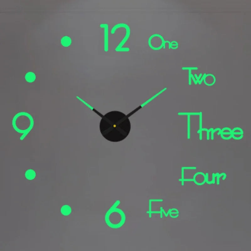 New Modern Design Large Wall Clock 3D DIY Quartz Clocks Fashion Watches Acrylic Mirror Stickers Living Room Home Decor Horloge - TAVEN System LLC